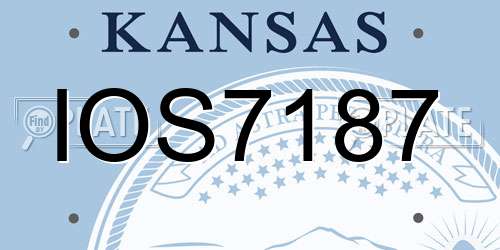 IOS7187 Kansas License Plate