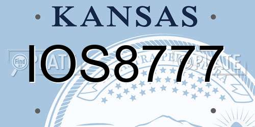 IOS8777 Kansas License Plate