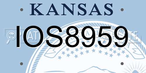 IOS8959 Kansas License Plate