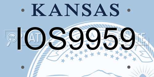 IOS9959 Kansas License Plate