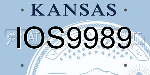 IOS9989 Kansas License Plate