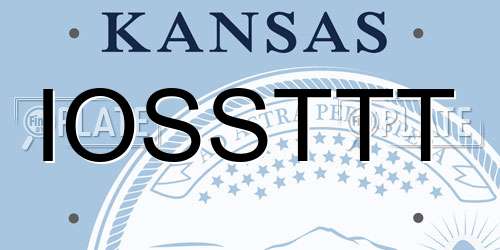 IOSSTTT Kansas License Plate