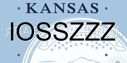IOSSZZZ Kansas License Plate