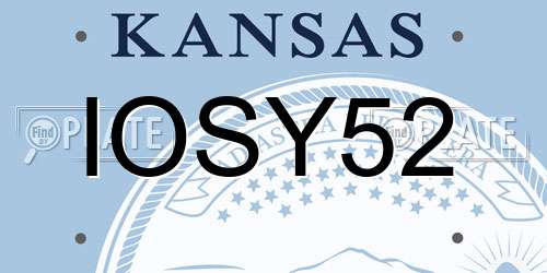IOSY52 Kansas License Plate