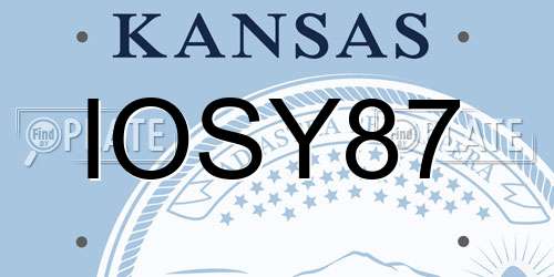 IOSY87 Kansas License Plate