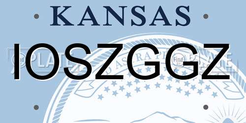 IOSZGGZ Kansas License Plate