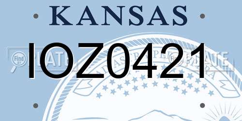IOZ0421 Kansas License Plate
