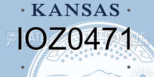 IOZ0471 Kansas License Plate