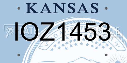IOZ1453 Kansas License Plate