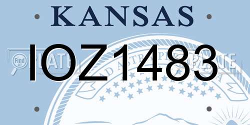 IOZ1483 Kansas License Plate