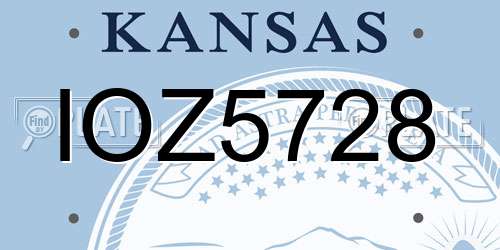 IOZ5728 Kansas License Plate