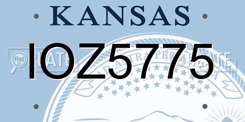 IOZ5775 Kansas License Plate