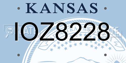 IOZ8228 Kansas License Plate