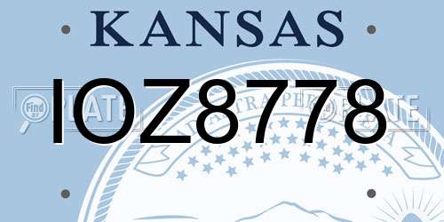 IOZ8778 Kansas License Plate