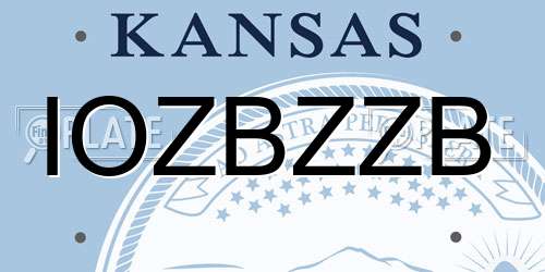 IOZBZZB Kansas License Plate