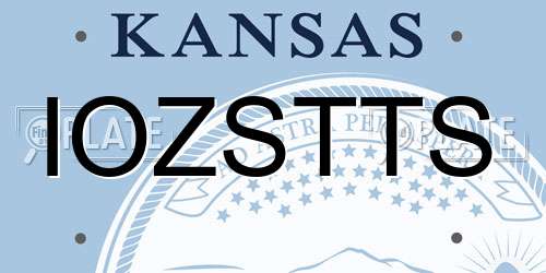 IOZSTTS Kansas License Plate