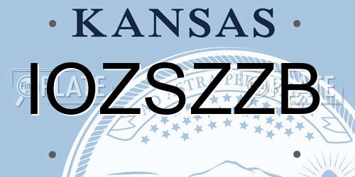 IOZSZZB Kansas License Plate