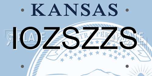 IOZSZZS Kansas License Plate