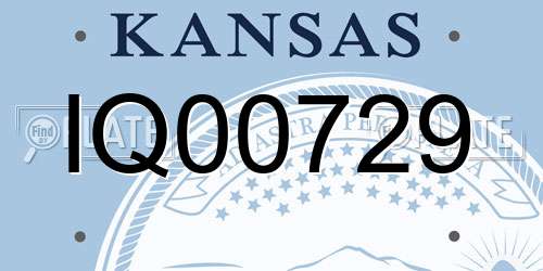 IQ00729 Kansas License Plate