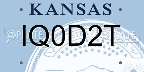 IQ0D2T Kansas License Plate