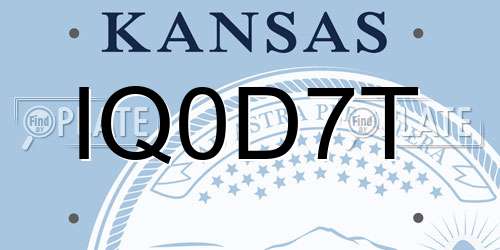 IQ0D7T Kansas License Plate
