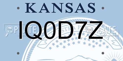 IQ0D7Z Kansas License Plate