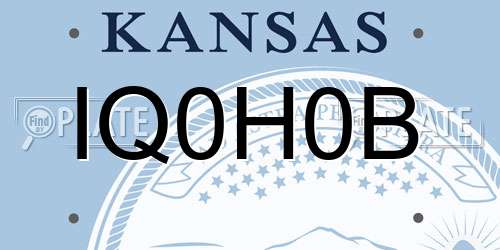 IQ0H0B Kansas License Plate