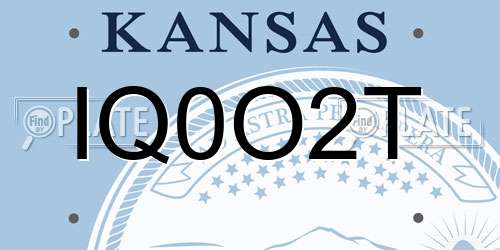 IQ0O2T Kansas License Plate