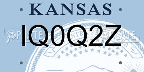 IQ0Q2Z Kansas License Plate