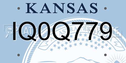 IQ0Q779 Kansas License Plate