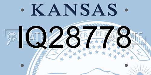 IQ28778 Kansas License Plate