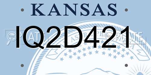 IQ2D421 Kansas License Plate
