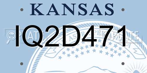 IQ2D471 Kansas License Plate