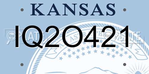 IQ2O421 Kansas License Plate