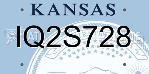 IQ2S728 Kansas License Plate