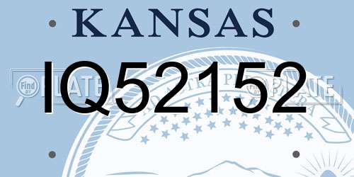 IQ52152 Kansas License Plate