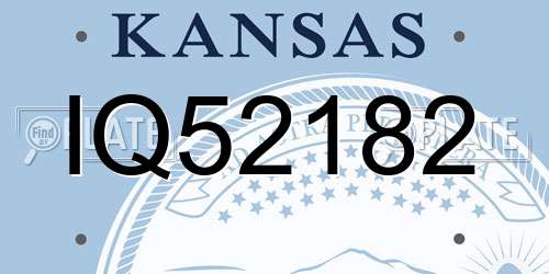 IQ52182 Kansas License Plate