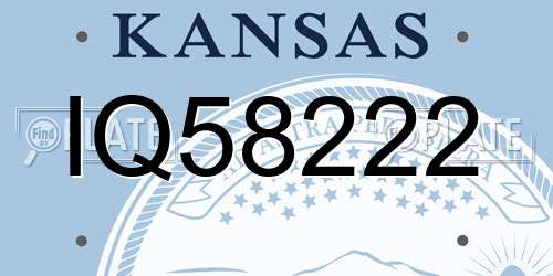 IQ58222 Kansas License Plate