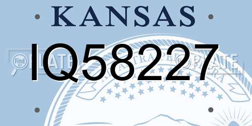 IQ58227 Kansas License Plate