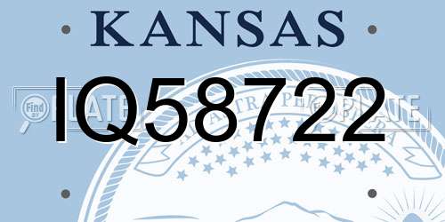 IQ58722 Kansas License Plate