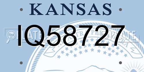 IQ58727 Kansas License Plate