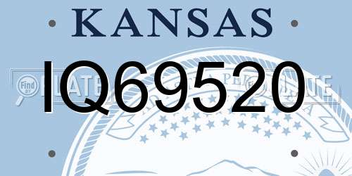 IQ69520 Kansas License Plate
