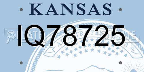 IQ78725 Kansas License Plate