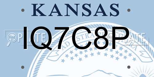 IQ7C8P Kansas License Plate