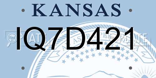 IQ7D421 Kansas License Plate