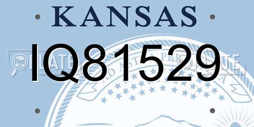 IQ81529 Kansas License Plate
