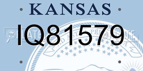 IQ81579 Kansas License Plate