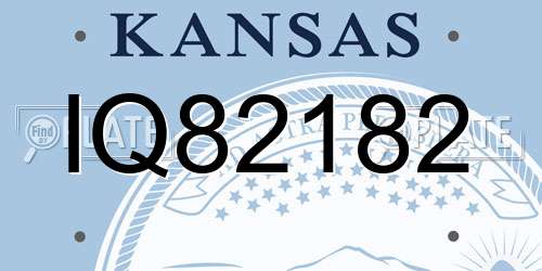 IQ82182 Kansas License Plate