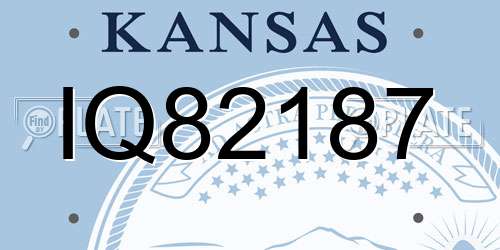 IQ82187 Kansas License Plate