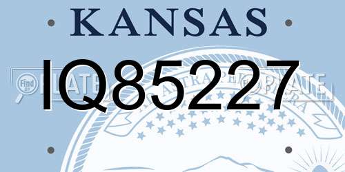 IQ85227 Kansas License Plate